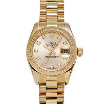 ロレックス デイトジャスト 179178G シャンパン/ダイヤモンド レディース 時計 【中古】【wristwatch】