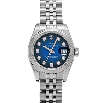 ロレックス デイトジャスト 179174G ブルー・グラデーション/ダイヤモンド レディース 時計 【中古】【wristwatch】