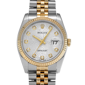 ロレックス デイトジャスト 116233G シルバーコンピュータ/ダイヤモンド メンズ 時計 【中古】【wristwatch】