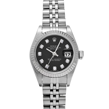 ロレックス デイトジャスト 79174G ブラック/ダイヤモンド レディース 時計 【中古】【wristwatch】