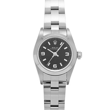 ロレックス オイスターパーペチュアル 76080 ブラック レディース 時計 【中古】【wristwatch】