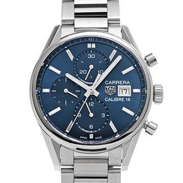 タグ ホイヤー カレラ キャリバー16 クロノグラフ CBK2112.BA0715 ブルー メンズ 時計 【中古】【wristwatch】