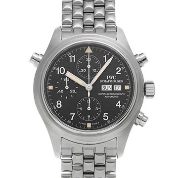 IWC パイロットウォッチ ドッペル クロノ IW371303 ブラック メンズ 時計 【中古】【wristwatch】