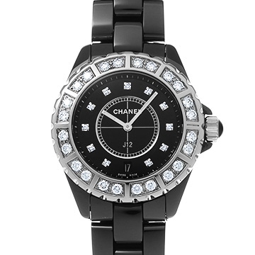 シャネル J12 38MM H2428 ブラック/ダイヤモンド メンズ 時計 【中古】【wristwatch】