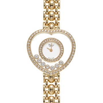 ショパール ハッピーダイヤモンド ハートシェイプ 20/5527 ホワイト レディース 時計 【中古】【wristwatch】
