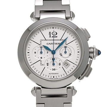 カルティエ パシャ ドゥ カルティエ クロノグラフ 42mm W31085M7 シルバー メンズ 時計 【中古】【wristwatch】