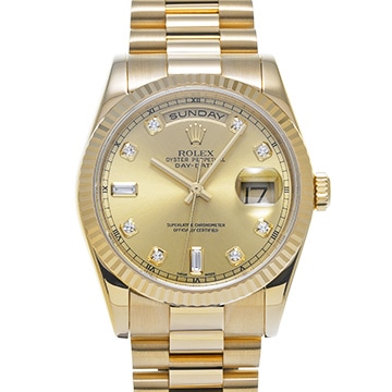 ロレックス デイデイト 118238A シャンパン/ダイヤモンド メンズ 時計 【中古】【wristwatch】