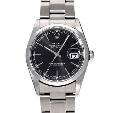 ロレックス デイトジャスト 16200 ブラック メンズ 時計 【中古】【wristwatch】