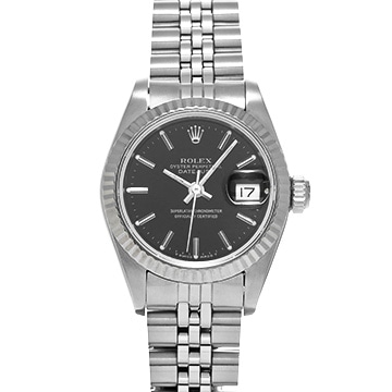 ロレックス デイトジャスト 69174 ブラック レディース 時計 【中古】【wristwatch】