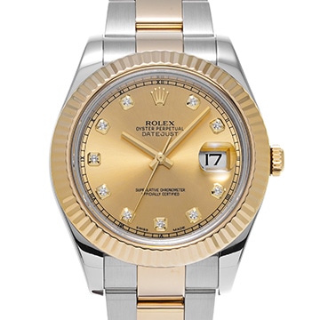 ロレックス デイトジャストII 116333G シャンパン/ダイヤモンド メンズ 時計 【中古】【wristwatch】