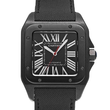 カルティエ サントス100 カーボンウォッチ LM WSSA0006 ブラック メンズ 時計 【中古】【wristwatch】