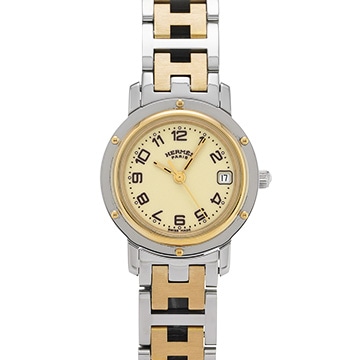エルメス クリッパー CL4.220 アイボリー レディース 時計 【中古】【wristwatch】