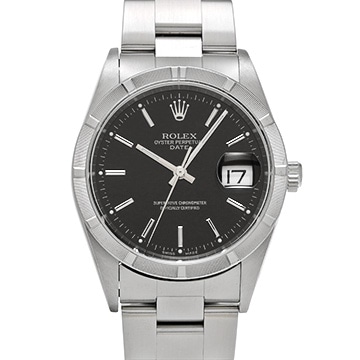 ロレックス オイスターパーペチュアル デイト 15210 ブラック メンズ 時計 【中古】【wristwatch】