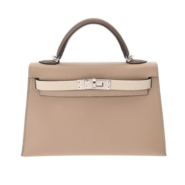 エルメス ミニケリー2 トリコロール トレンチ/エトゥープ/クレ ヴォーエプソン レディース バッグ 【中古】【bag】