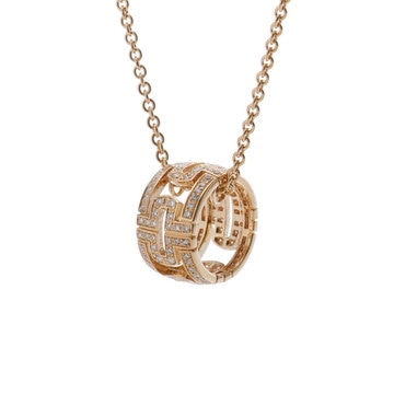 ブルガリ オープンパレンテシ ネックレス パヴェ ゴールド 342166 K18イエローゴールド YG レディース ジュエリー 【中古】【jewelry】