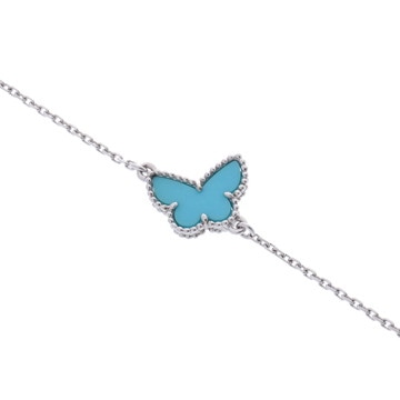 ヴァン クリーフ&アーペル スウィートパピヨン ブレスレット シルバー K18ホワイトゴールド WG レディース ジュエリー 【中古】【jewelry】