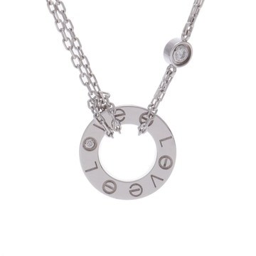 カルティエ ラブサークル ネックレス 2PD シルバー CRB7219400 K18ホワイトゴールド WG レディース ジュエリー 【中古】【jewelry】