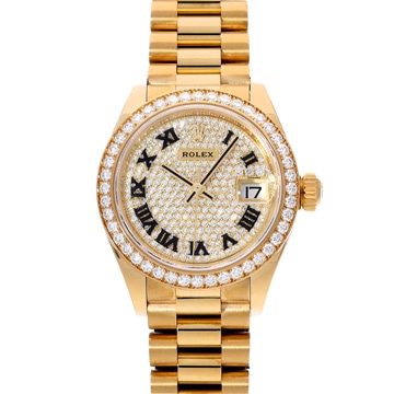 ロレックス レディ デイトジャスト 28 279138RBR パヴェダイヤモンド レディース 時計 【中古】【wristwatch】
