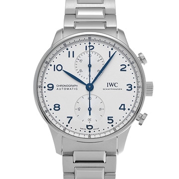 IWC ポルトギーゼ クロノグラフ IW371617 シルバーメッキ メンズ 時計 【中古】【wristwatch】