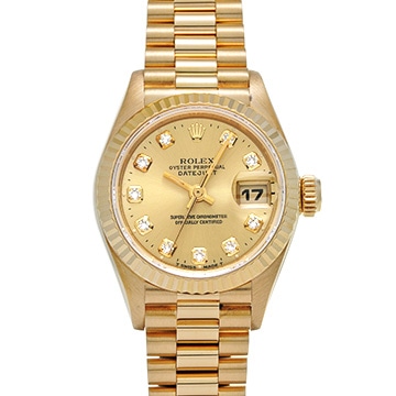 ロレックス デイトジャスト 69178G シャンパン/ダイヤモンド レディース 時計 【中古】【wristwatch】