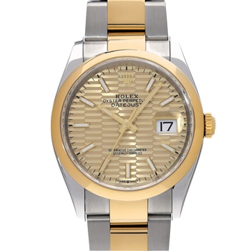 ロレックス デイトジャスト 36 126203 ゴールデン フルーテッドモチーフ メンズ 時計 【中古】【wristwatch】