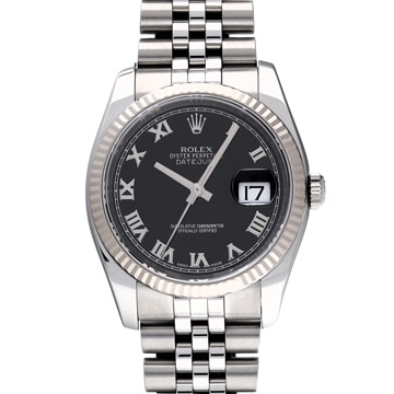 ロレックス デイトジャスト 116234 ブラック メンズ 時計 【中古】【wristwatch】