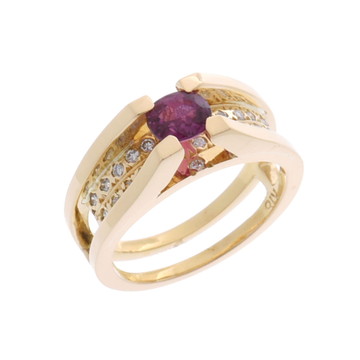 ノーブランド ルビーリング ゴールド K18イエローゴールド YG レディース ジュエリー 【中古】【jewelry】