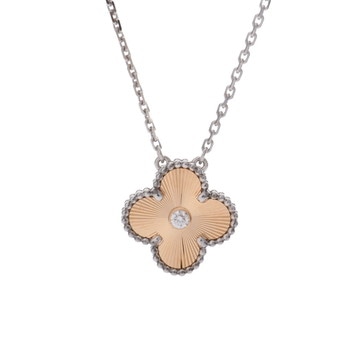 ヴァン クリーフ&アーペル ヴィンテージアルハンブラ ネックレス ギヨシェ 2024年ホリデー ゴールド K18ピンクゴールド PG/K18ホワイトゴールド WG レディース ジュエリー 【中古】【jewelry】