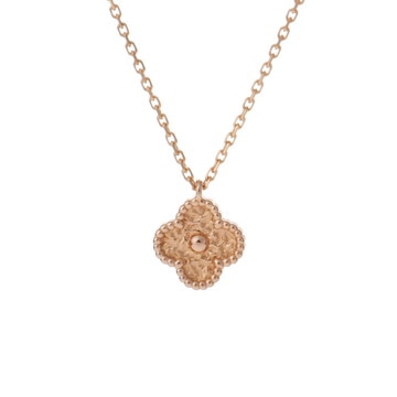 ヴァン クリーフ&アーペル スウィートアルハンブラ ネックレス ゴールド VCARO8DF00 K18ピンクゴールド PG レディース ジュエリー 【中古】【jewelry】