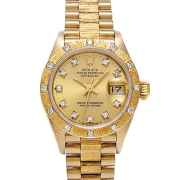 ロレックス デイトジャスト バーク 69288G シャンパン/ダイヤモンド レディース 時計 【中古】【wristwatch】