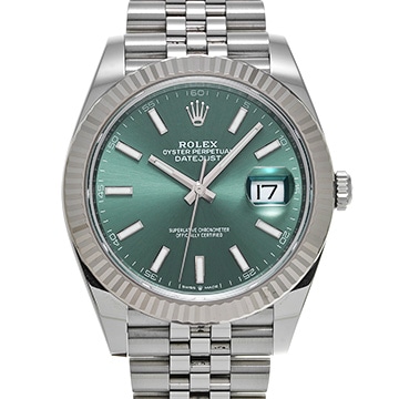 ロレックス デイトジャスト 41 126334 ミントグリーン メンズ 時計 【中古】【wristwatch】