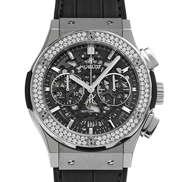 ウブロ クラシックフュージョン アエロフュージョン チタニウム ダイヤモンド 525.NX.0170.LR.1104 スケルトン メンズ 時計 【中古】【wristwatch】