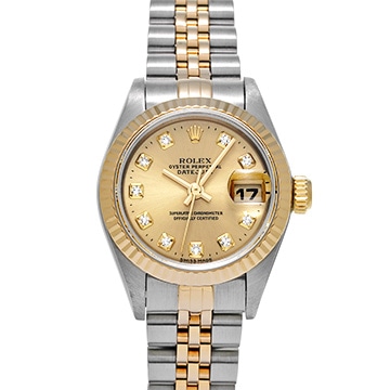 ロレックス デイトジャスト 69173G シャンパン/ダイヤモンド レディース 時計 【中古】【wristwatch】