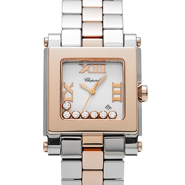 ショパール ハッピースポーツ 278495 ホワイト/ダイヤモンド レディース 時計 【中古】【wristwatch】