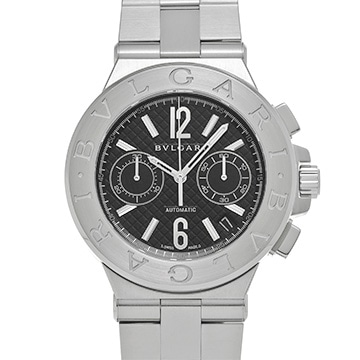 ブルガリ ディアゴノ クロノグラフ DG40BSSDCH ブラック メンズ 時計 【中古】【wristwatch】