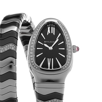 ブルガリ セルペンティ トゥボガス シングルスパイラル SP35S ブラック レディース 時計 【中古】【wristwatch】