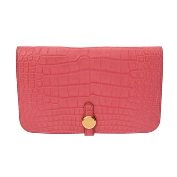 エルメス ドゴン GM ブーゲンビリア アリゲーターマット レディース 財布 【中古】【purse】