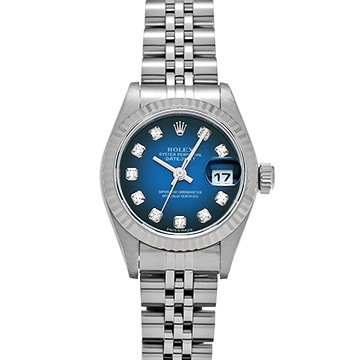 ロレックス デイトジャスト 79174G ブルー・グラデーション/ダイヤモンド レディース 時計 【中古】【wristwatch】