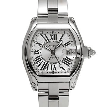 カルティエ ロードスター GMT W62032X6 シルバー メンズ 時計 【中古】【wristwatch】
