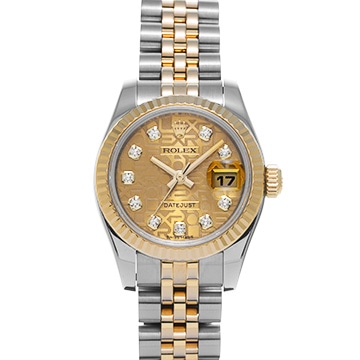 ロレックス デイトジャスト 179173G シャンパンコンピュータ/ダイヤモンド レディース 時計 【中古】【wristwatch】
