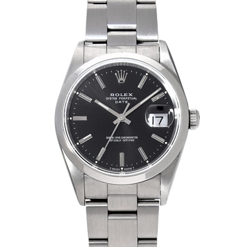 ロレックス オイスターパーペチュアル デイト 15200 ブラック メンズ 時計 【中古】【wristwatch】