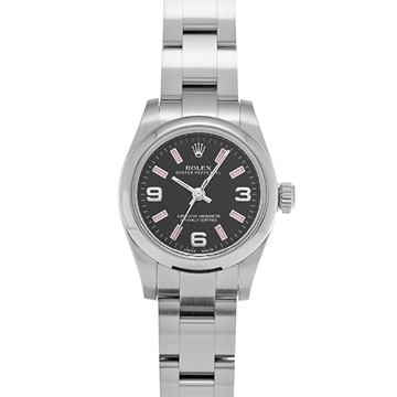 ロレックス オイスターパーペチュアル 26 176200 ブラック レディース 時計 【中古】【wristwatch】