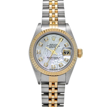 ロレックス デイトジャスト 79173NG ホワイトシェル/ダイヤモンド レディース 時計 【中古】【wristwatch】