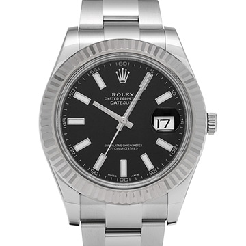 ロレックス デイトジャストII 116334 ブラック メンズ 時計 【中古】【wristwatch】