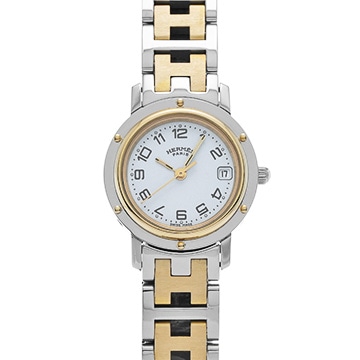 エルメス クリッパー CL4.220 ホワイト レディース 時計 【中古】【wristwatch】