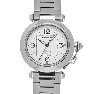 カルティエ パシャC ビッグデイト W31055M7 ホワイト ユニセックス 時計 【中古】【wristwatch】