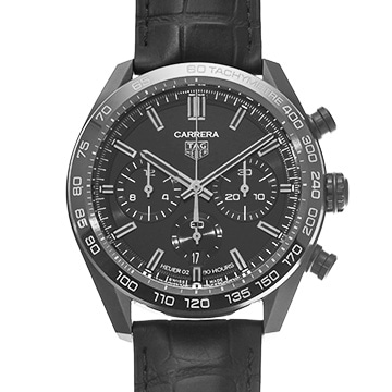 タグ ホイヤー カレラ キャリバーホイヤー02 ジャパン ブラックエディション CBN2A1G.FC6501 ブラック メンズ 時計 【中古】【wristwatch】