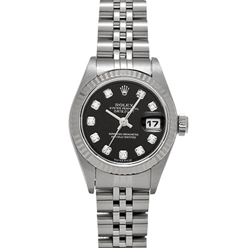 ロレックス デイトジャスト 79174G ブラック/ダイヤモンド レディース 時計 【中古】【wristwatch】
