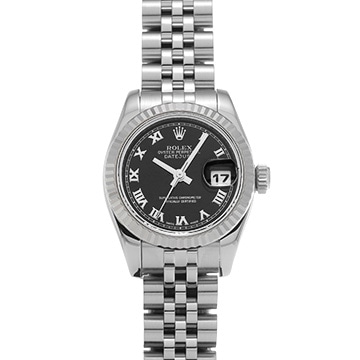 ロレックス デイトジャスト 179174 ブラック レディース 時計 【中古】【wristwatch】