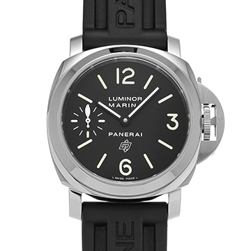 パネライ ルミノールマリーナ ロゴ アッチャイオ PAM01005 ブラック メンズ 時計 【中古】【wristwatch】